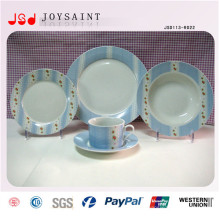 Placa de ensalada de la porcelana de la impresión de la mano de 16PCS placa de cena simple del diseño